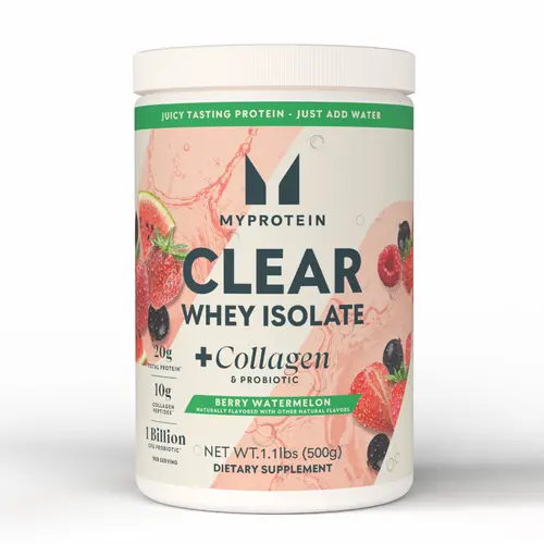 Myprotein Clear Whey Isolate Protein Supplement with Collagen, Probiotic for Fitness