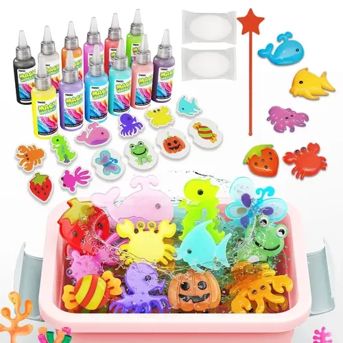 Kids' Water Gel Craft Kit - Color Coordination Activity Set, DIY Water Bead Animal Making Kit, Pool Toy, Birthday Gift for Kids