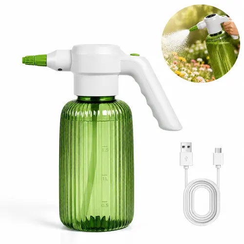 Diivoo 2L Automatic Electric Spray Bottle, 3-Speed Rechargeable Battery Powered Plant Sprayer, Handheld Garden Misting Bottle for Indoor & Outdoor Plants
