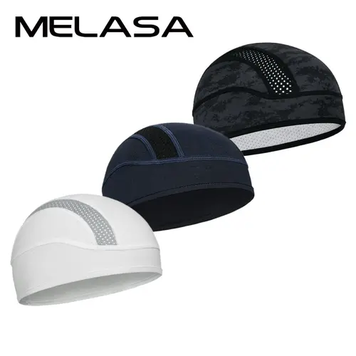 MELASA Cooling Skull Cap (3/4 Pack) - Helmet Liner Caps, Multifunctional Polyester Outdoor Headwear, Ultra Breathable Elastic One Size Fits All, Headset Saver for Motorcycle, Cycling, Gym Workouts
