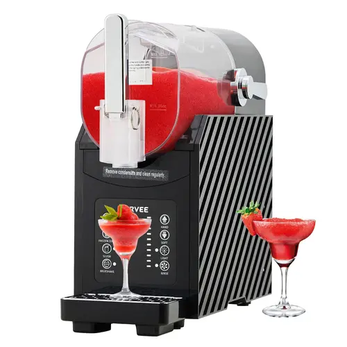 Garvee Upgraded 84oz (2.5L) Slushie Machine - Frozen Drink Maker with 3 Preset Modes (Slush, Frappe, Milkshake), LED Display, Auto-Clean, and One-Touch Dispensing for Margaritas, Smoothies, and Ice Cream (Black)