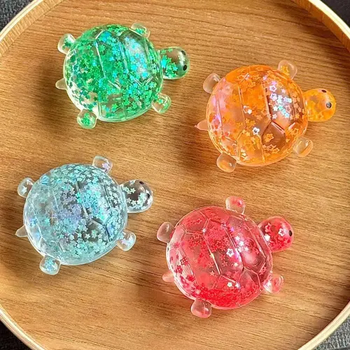 Sugar Turtle Squishies Toy - Shiny Sticky Casual Stress Relief Squeeze Item, Cool Gifts for Kids, Summer Fidget Option, Birthday & Party Present, Squishies Toys
