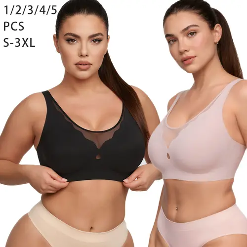 Lace Women's Wireless Bra No padding No Underwire Unlined Cami Bra Seamless Sports Bra Breathable Daily Wear