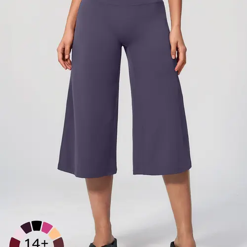 Women's High-Waisted Quick-Dry Loose-Fit Yoga Pants, High Waist Activewear, Breathable Comfortable Athletic Bottoms, Ideal for Gym & Home Summer Workout Fitness Use