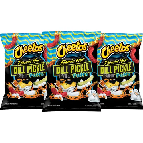 Cheetos Flamin' Hot Dill Pickle Puffs Bundle - 3 bag