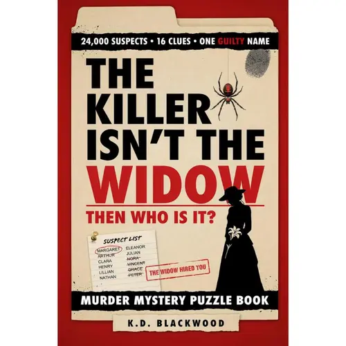 The Killer Isn't the Widow Murder Mystery Puzzle Book, Children's Activity Book with 16 Logic Clues, 24,000 Suspects, 154 Pages, 10.2 oz for Crime Solving