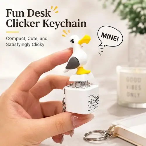 1/2/5 Pcs Seagull MINE! Button Keychain Multipack - Portable Interactive Keychain with Real Sound + Light, Funny Gift for Friends, Summer Wins Summer Vibes