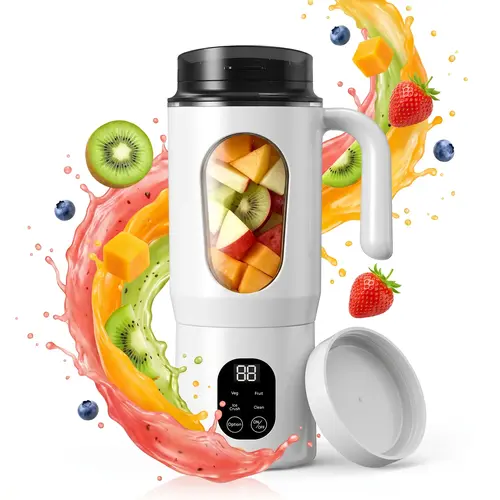 20OZ Lightweight Cordless Battery-Powered Handheld Blender - BPA-Free, USB-Fastcharging, 22000 RPM Multi-Gear, LED Display, Self-Cleaning Kitchen Appliance for Smoothies, Frozen Drinks, Citrus Juicing (ABS, Polypropylene Construction)
