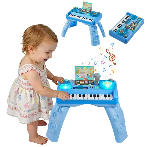 VEVOR Baby DJ Playset for Toddlers 1-3, Educational Musical Table Toys with 133 Sound Sources, Recording and LED DJ Turntable, Baby Activity Table for Birthday, Gift for Kids Aged 6+ Months#BacktoSchool