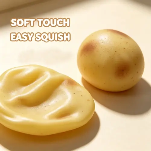 2.56 in Mini Non-Rebound Potato Squishy Toy, Slow Squeeze Calming Stress Ball, Flexible Anxiety ADHD Fidgets, Pocket Daily Stress Reset Tool, Pocket Stress Relief