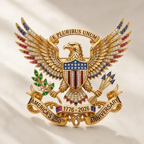 US 250th Anniversary Brooch Pin, USA 250th Anniversary Metal Lapel Pin, Patriotic Eagle Rhinestone Lapel Pin, Independence Day Souvenir Gift,back to school,back to school haul