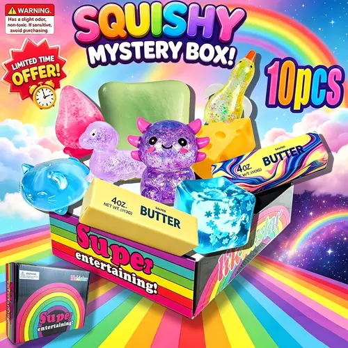 10-Piece Rainbow Gift Box, Fruit Cheese Soft Candy Toy Set, Ideal Surprise Gift for Kids and Adults, Random Color Variations