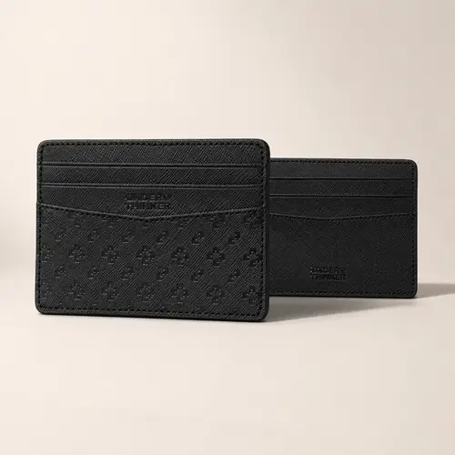 UNDER THINKER Slim Card Holder for Men and Women, RFID Blocking Faux Leather Wallet with Gift Box Included 0708 TDF