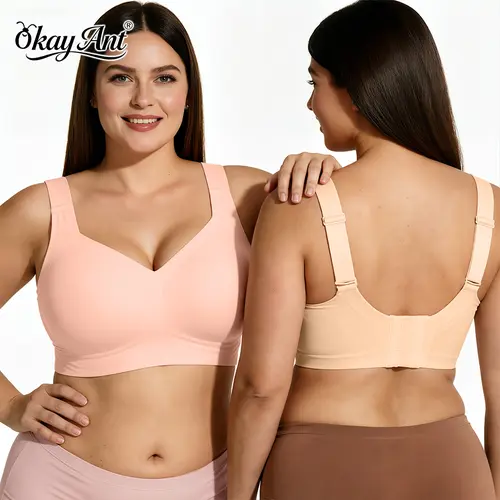 Okay Ant Women Jelly Bras Wirefree Full Coverage No Underwire Everyday Bras Comfortable Wireless Padded Tshirt Bra Elastic Bra Pink Jelly Bra Everydaybra Jelly Supportive Bra
