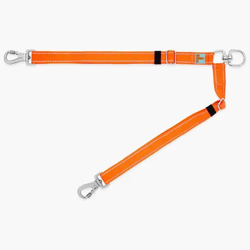 Dog Leash Splitter by Dog Friendly Co. - Solid Leads, Reflective Safety, Tangle-Free, Adjustable Length (42cm-68cm), Heavy Duty Clips, Safety Lock for Controlled Walks, 42Cm To 68Cm