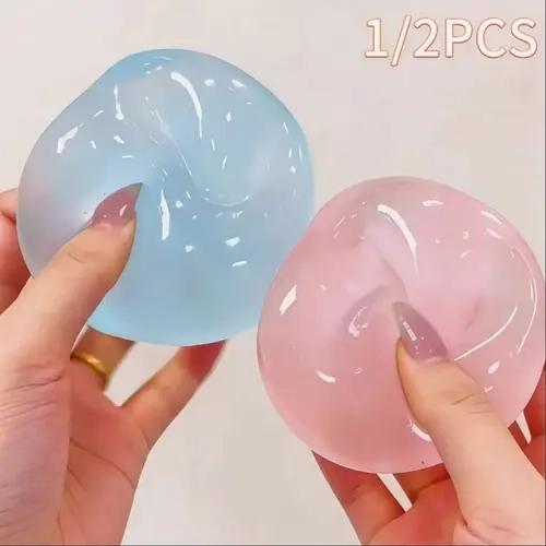 High Transparency Coconut Oil Stress Ball - Unisex Bouncy Oil Ball, Soft Q-Feel, Reusable Fidget Toy, Relaxation & Pressure Relief, Ideal for Office Use, Perfect Gift for Toys for Grown Ups
