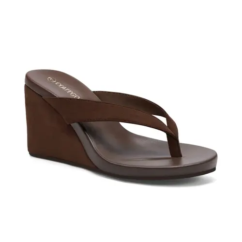 Coutgo Womens Wedge Heels Sandals Platform Flip Flops Slides Slip On Summer Beach Shoes