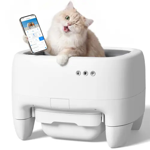 Warcat Self Cleaning Cat Litter Box, Open Top Automatic Cat Litter Box for Multi-Cat Households, Smart App Control with Safety Sensors, Large Capacity Odor Control Litter Box #tiktokshopsummersale #summersale