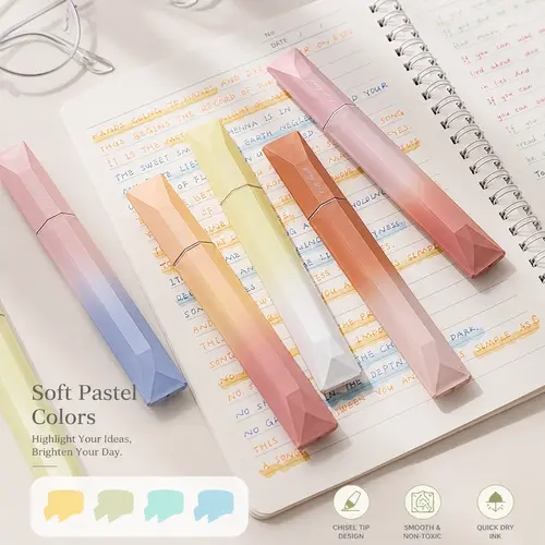 Fluorescent Art Markers - Glow Pen Set, Luminous Markers, Soft Tip, Large Capacity Washable Quick-Dry Smudge-Free Ink, Non-Toxic Smooth Stationery Writing Tools for Coloring, Journaling