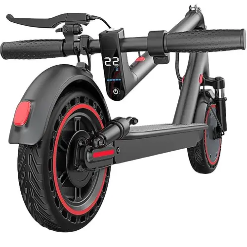 【AOPO】36V Motorized Electric Scooter for Adults, 350W/500W Motor, 8.5/10" Solid Tires, 19/22MPH Speed, Dual-Suspension, Certified Foldable, Compact Lightweight, Portable Brakes, App Control, LED Display, Kick Scooter for Commuting