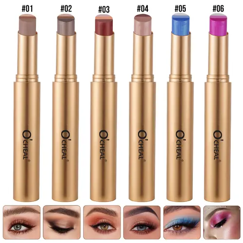 【6Pcs】3-in-1 easy-to-use glitter eyeshadow stick perfect for beginners, stays put in seconds, one swipe is all you need, creamy texture with sparkling three-color Eve makeup stick Cosmetic,back to school Shimmer Eyeshadow Stick Chrome Glitter Eyeshadows