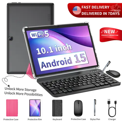 [TikTokShopBackToSchool] PYNAREL 2026 Android 15 Tablet, Complete All-in-1 Bundle with Keyboard, Mouse, Stylus & Case, Home Office & Outdoorfun summerwins ip display tiktokshopbacktoschool,back to school,back to school haul sohochic
