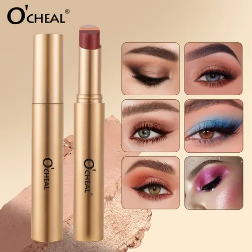 Beginners' 3-in-1 Radiant Eye Shadow Sticks Trio Set - Flawless Creamy Cosmetic, Smudge-Proof 1-Stroke Application, Waterproof Long-Lasting, 03#Fine Glitter Orange, Color-Changing Lip Oil, Liquid Eyeliner (Single Item for Eyes/Lips)