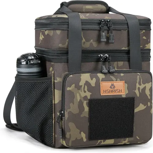 HSHRISH Tactical Lunch Box for Men, Large Expandable Insulated Cooler Bag with Shoulder Strap for Work & Picnic, 16L / 20 Can, Black, Cooler Bags, Insulated Cooler Bags,back to school,back to school haul