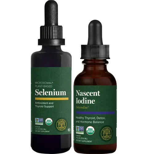 Global Healing Detoxadine & Selenium Bundle- Thyroid Support, Cardiovascular Health, Metabolism & Energy
