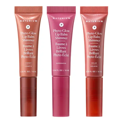Naturium The Infinite Glow Set, Phyto-Glow Lip Balm Shimmer Comet, Supernova, Solar
