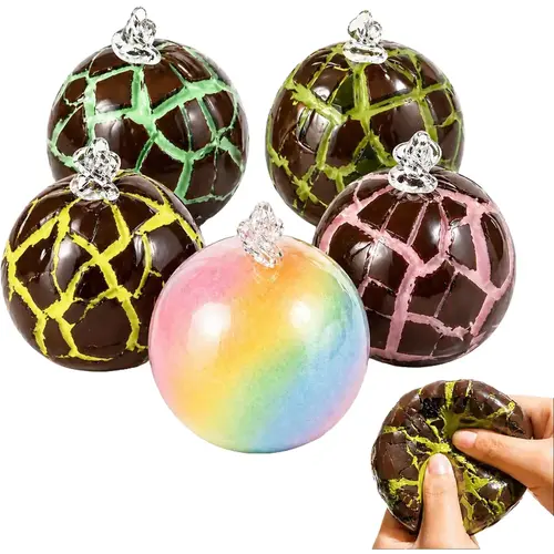 Handmade Wax Shell ASMR Wax Cracking Squishy Ball Hand Strengthener - Crunchy Outer Layer, Super Soft Core Fidget Stress Ball for Sports Fitness, Crunchy Squishy, Fun Gifts, Decompression Squishy, Toy
