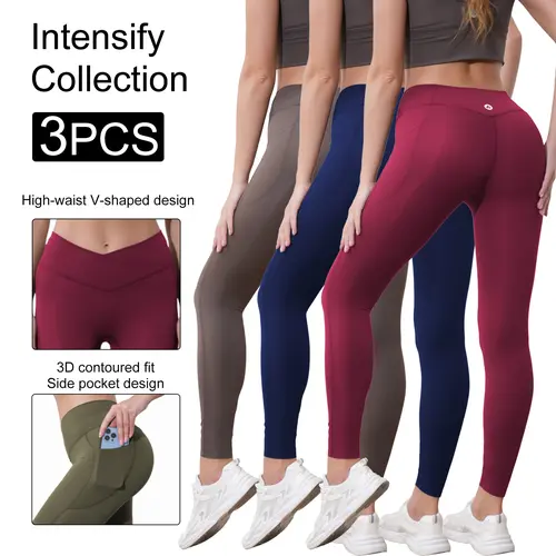 Women's High-Waisted Sports Yoga Pants - Soft Stretch Leggings with Pockets, Tummy Control, Butt Lifting - Womens Fitness Activewear Finds for Gym, Jogging (Physique Goals)