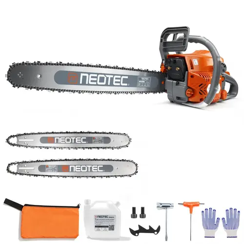 NEOTEC 68cc/58cc 2-Stroke Gas Chainsaw, Handheld Logging Chain Saw for Tree Cutting & Yard Maintenance, Comes with Protective Gloves & Full Accessories