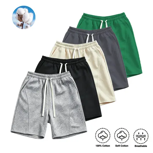 ColorArea Men's Pure Cotton Mid-Waist Loose-Fit Knee Length Sweat Shorts, Elastic Comfortable Drawstring Waist Bottoms, Side Pockets Athletic Running Lounge Summer Streetwear Shorts