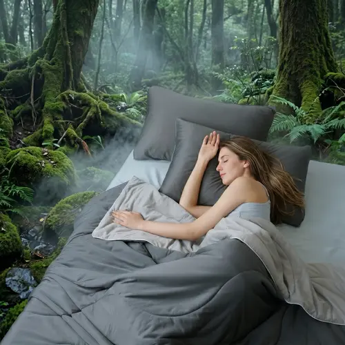 【Back to School】DOWNCOOL Cooling Comforter Set 3Pcs - Cooling Nylon Fiber, Night Sweat Solution,  Lightweight Summer Comforter, Pet-Friendly & Anti-Snag, Dual-Sided Color, Bed Comforter Set