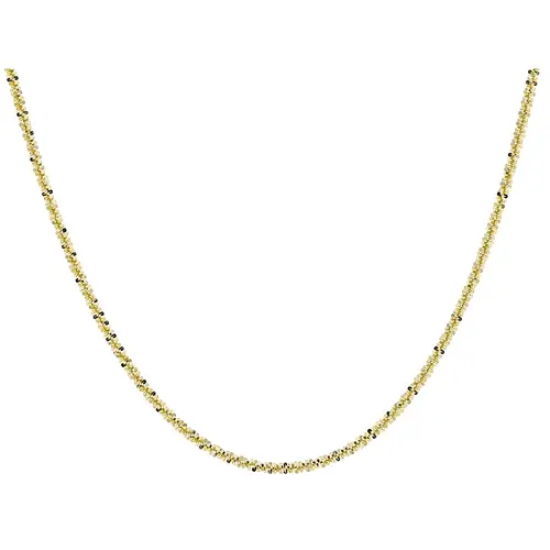 JTV 18 Karat Yellow Gold Over Bronze, 2mm Criss Cross, 18in Neck Chain