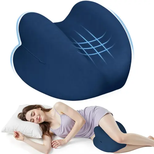 High-Density Durable Memory Foam Knee Pillow - Heart Shape Sleep Cushion for Side Sleepers, Breathable Fabric, Hidden Zipper, Aids Knees-Hips-Spinal Alignment, Allow 24 Hours for Full Expansion