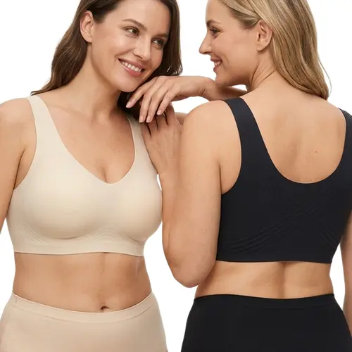 SOFT INTENTION Pullover Jelly Bra No Underwire Seamless Everyday Supportive Bralette Tshirt Bra