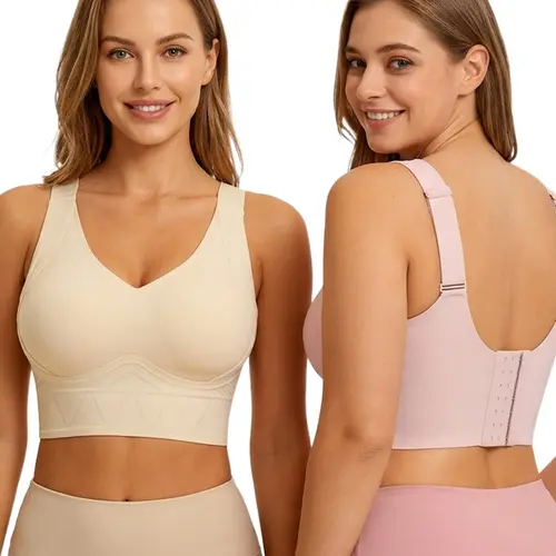 SOFT INTENTION Back Fat Smoothing Bra Full Coverage Bras Supportive Comfort No Underwire 7 Roll hooks