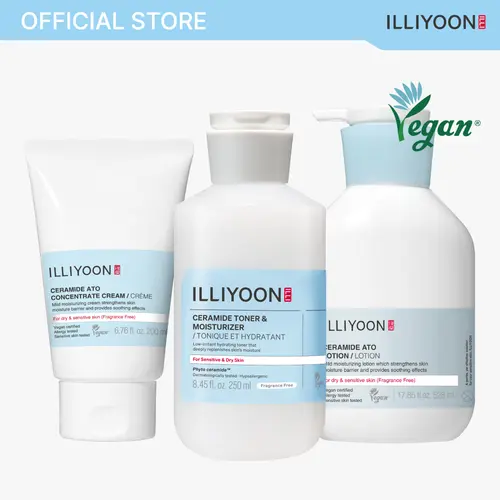 [NEW] Full Moisturizing 3-Step Routine | Deep Hydration & Ceramide Barrier Repair for Sensitive Skin, Fragrance-Free, Glass Skin Trio (Milky Toner + Relief Lotion + Repair Cream)