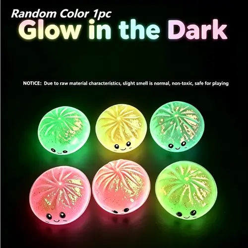 Luminous Dumpling Shaped Squishy Squeeze Toy, Random Color 1pc, Realistic Food Rebound Texture, Soft Stress Relief Fidget Toy, Table Ornament, Universal Gift for Men & Women