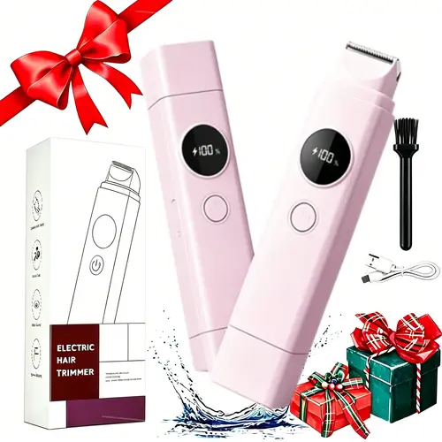 Women's Rechargeable 2-in-1 Electric Bikini Trimmer - Body & Facial Shaver, Waterproof Wet & Dry Use, Body Care Products, Holiday Gift for Women, Gifts For Women summerwins,father'sdaygifts,summerhairstyles