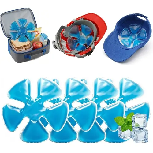 Yeomoo Reusable Insulated Cooling Gel Ice Packs - Lightweight Attachable Ice Compress Cooling Pads for Hard Hats, Sun Hats, Construction Workers,Cool‑Relief Chest Pads for Women, Summer Heat Prevention, Gift Idea