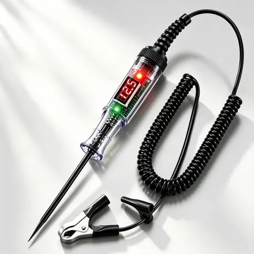 Automotive Test Light with 3-48V LED Digital Voltage Display, Electric Test Pen w/Stainless Probe for Car/Truck/SUV Checker， Auto Circuit Tester with Voltmeter & Dual Color Polarity Indicate toolupgrade