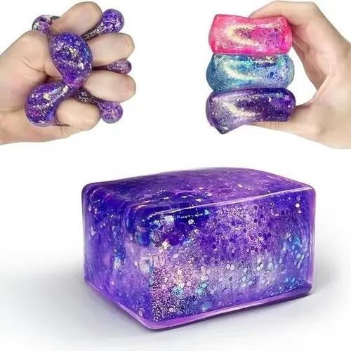 4PCS Unisex Aurora Malt Sugar Squishy Cubes - Slow-Rebound Texture Squishies, Classic Novelty Stress Relief Fidgets (Yellow+Purple+Pink+Blue) for Hobbies Enthusiasts