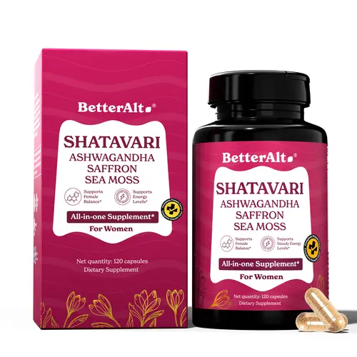 BetterAlt Shatavari Ashwagandha Sea Moss Capsules | Daily Wellness Support | 120 Capsules