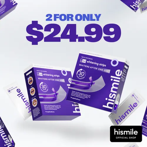 [NEW] [Hismile] Hismile V34 Whitening Strips Value Set, Teeth Whitening Strips, Purple Tooth Whitening, Combining Whitening and Colour Correction
