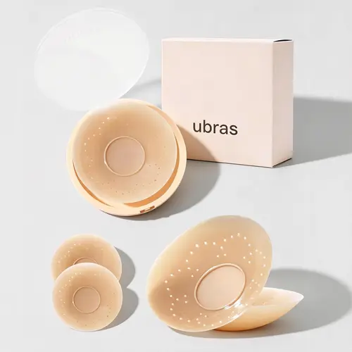 ubras Seamless Adhesive Nipple Covers Reusable Washable Thin Invisible Breathable Pasties For Daily Wear Fit A-D Cup Women