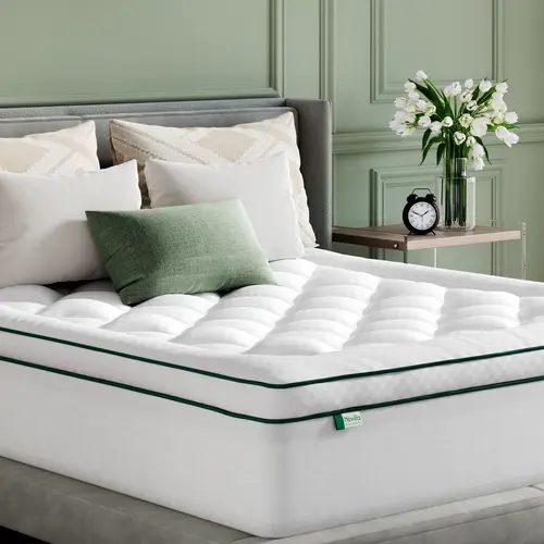 Novilla Cooling Mattress Topper , Thick Luxury Comfort Layer, Breathable & Soft on Skin, Deep Pocket Design, Machine Washable, Ideal for Bedroom & Home Use,Back To SchoolBack To School