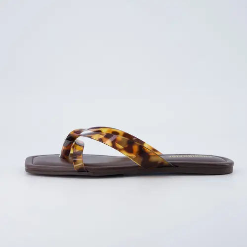 Cushionaire Titan Square Toe Flat Jelly Sandals for Women | Dressy Slip On Women's Flip Flops with Cushioned Footbed